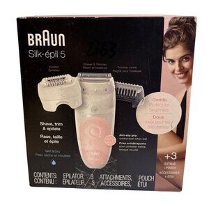 Braun Silk Epil 5 Wet & Dry Epilator Rechargeable Shaver Trimmer Open Box